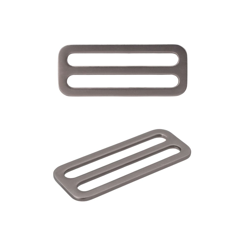 Пряжка регулировочная металл литая плоская 51.0 мм (60х24мм), черный никель (олово), МВ2343, 6 шт