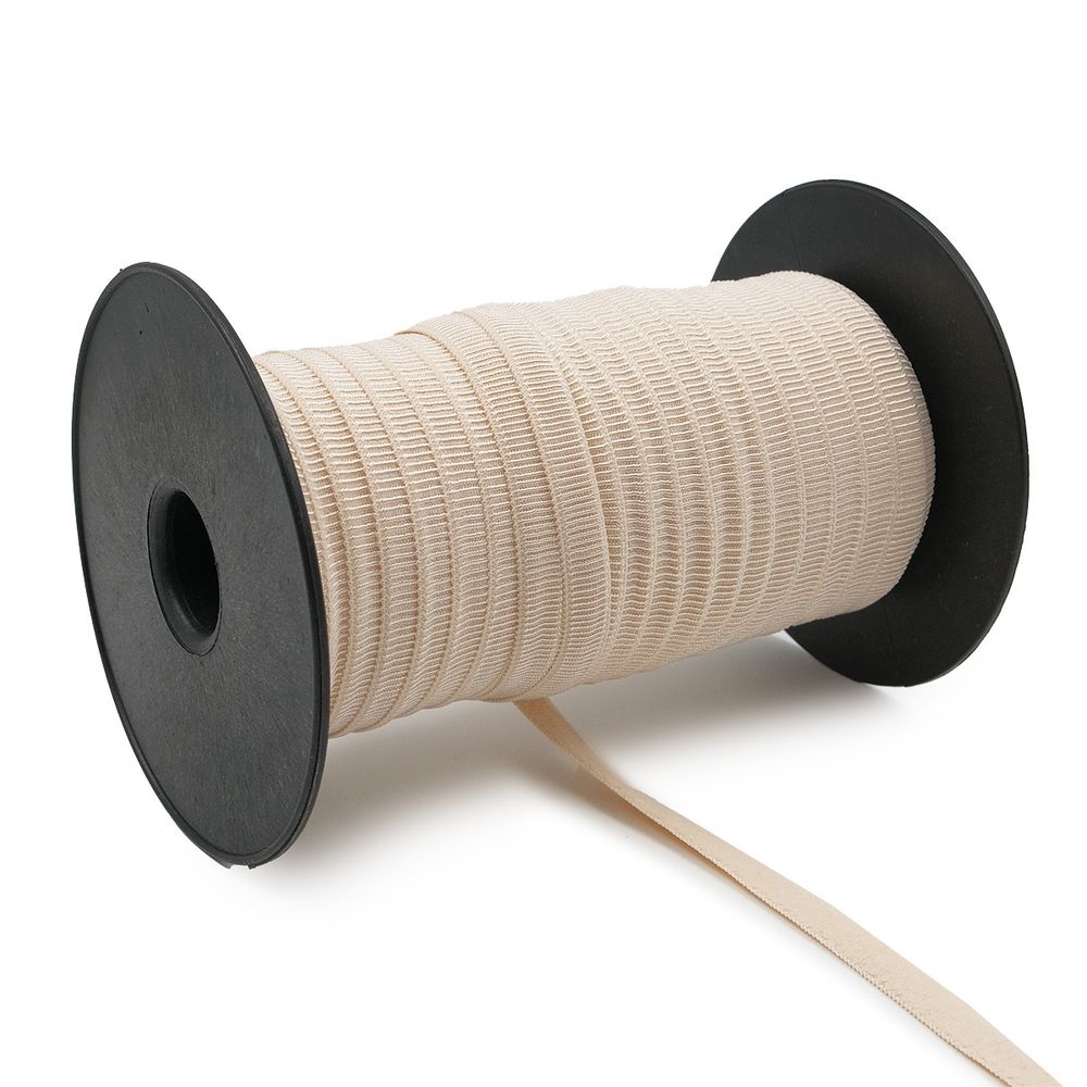 Резинка бельевая (бретелечная) блестящая 10.0 мм / 50 метров, бежевый, ML211.010