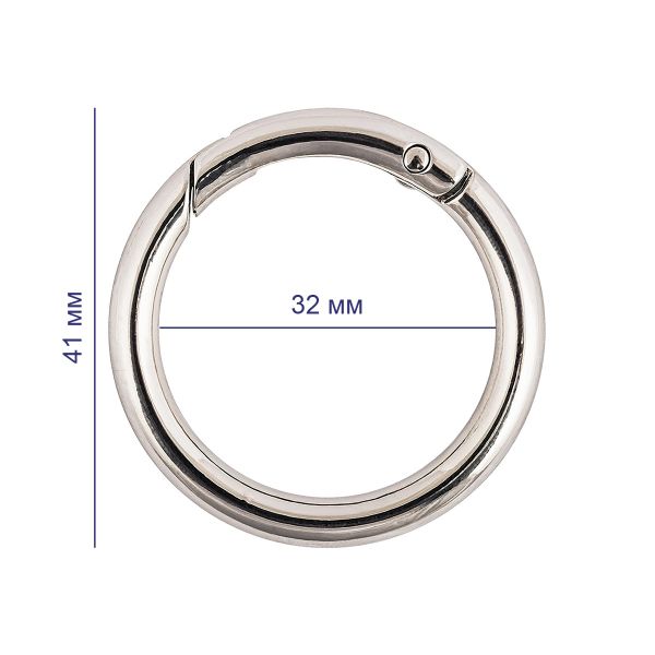 Карабин металл кольцо ⌀32.0 мм (41 мм), 10 шт, 03 под бронзу, Gamma GH-232