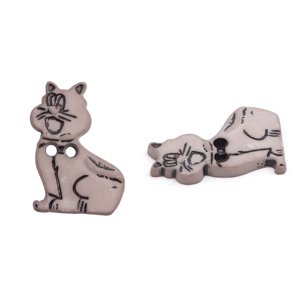 Украшения декоративные пуговицы Котик, 34 мм (032), 36 шт