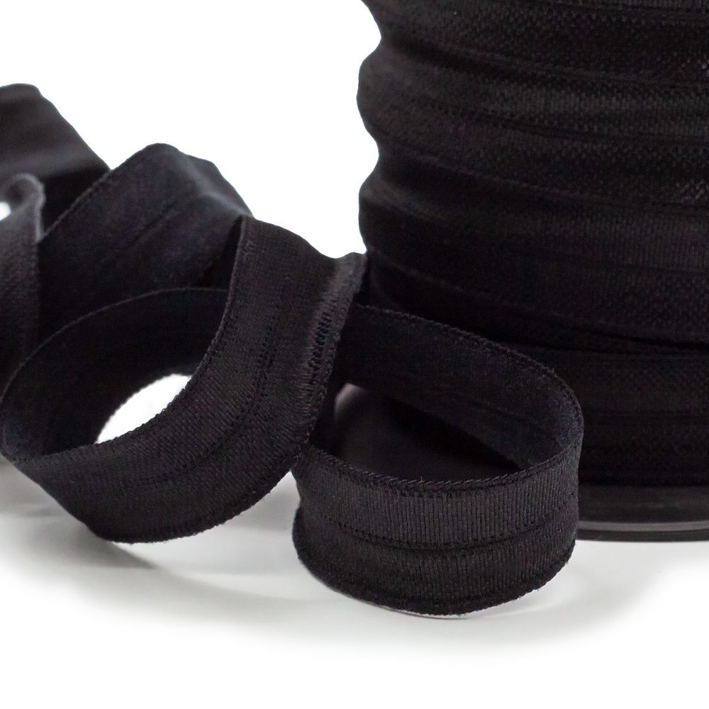 Резинка бельевая (окантовочная) блестящая 15.0 мм / 50 метров, черный