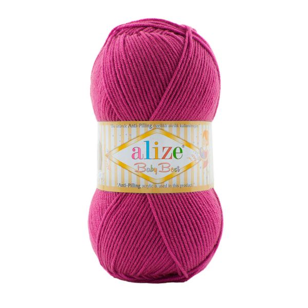 Пряжа Alize (Ализе) Baby Best / уп.5 мот. по 100 г, 240м, 171 малиновый