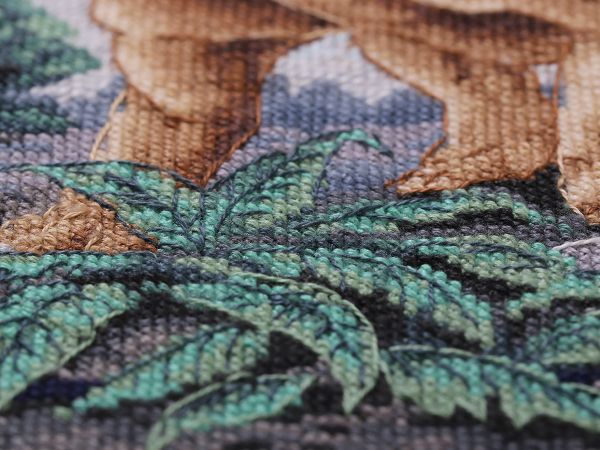 Набор для вышивания нитками Panna, Золотая серия, Трицератопс, 30х22 см