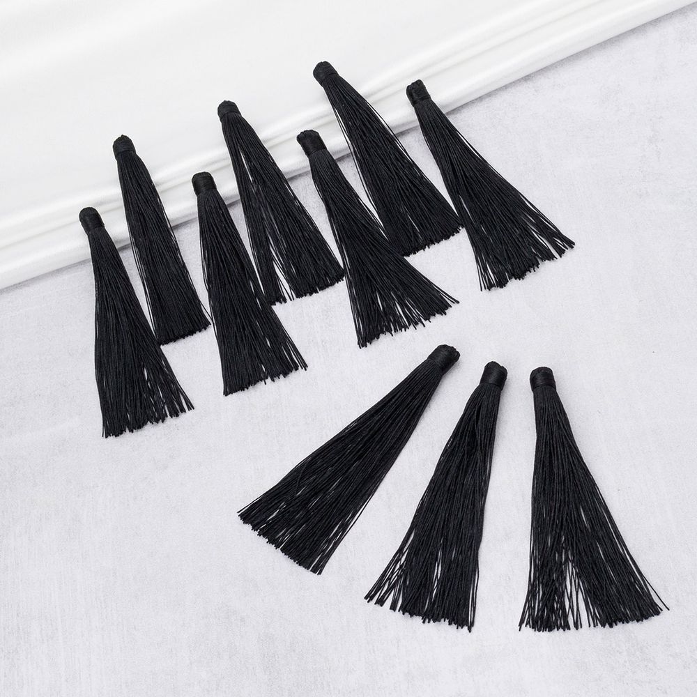 Кисть шторная l=10 см, полиэстер, 10 шт, 18 черный, CL-034