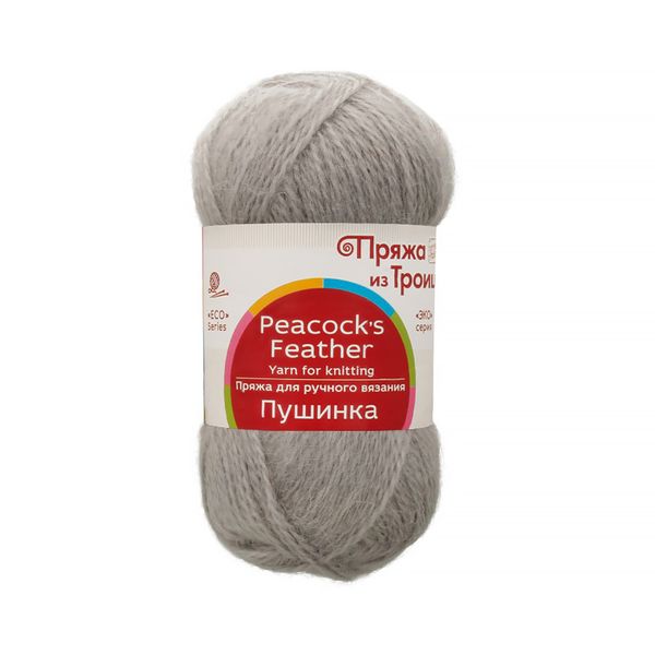 Пряжа Троицкая Пушинка / уп.10 мот. по 50 г, 225 м, 008 св.серый