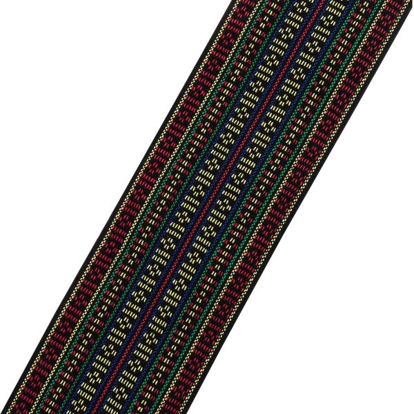 Лента для поясов 120 мм / 15 метров, рис 9857, черн/желт/красн/зел/син, С3882Г17