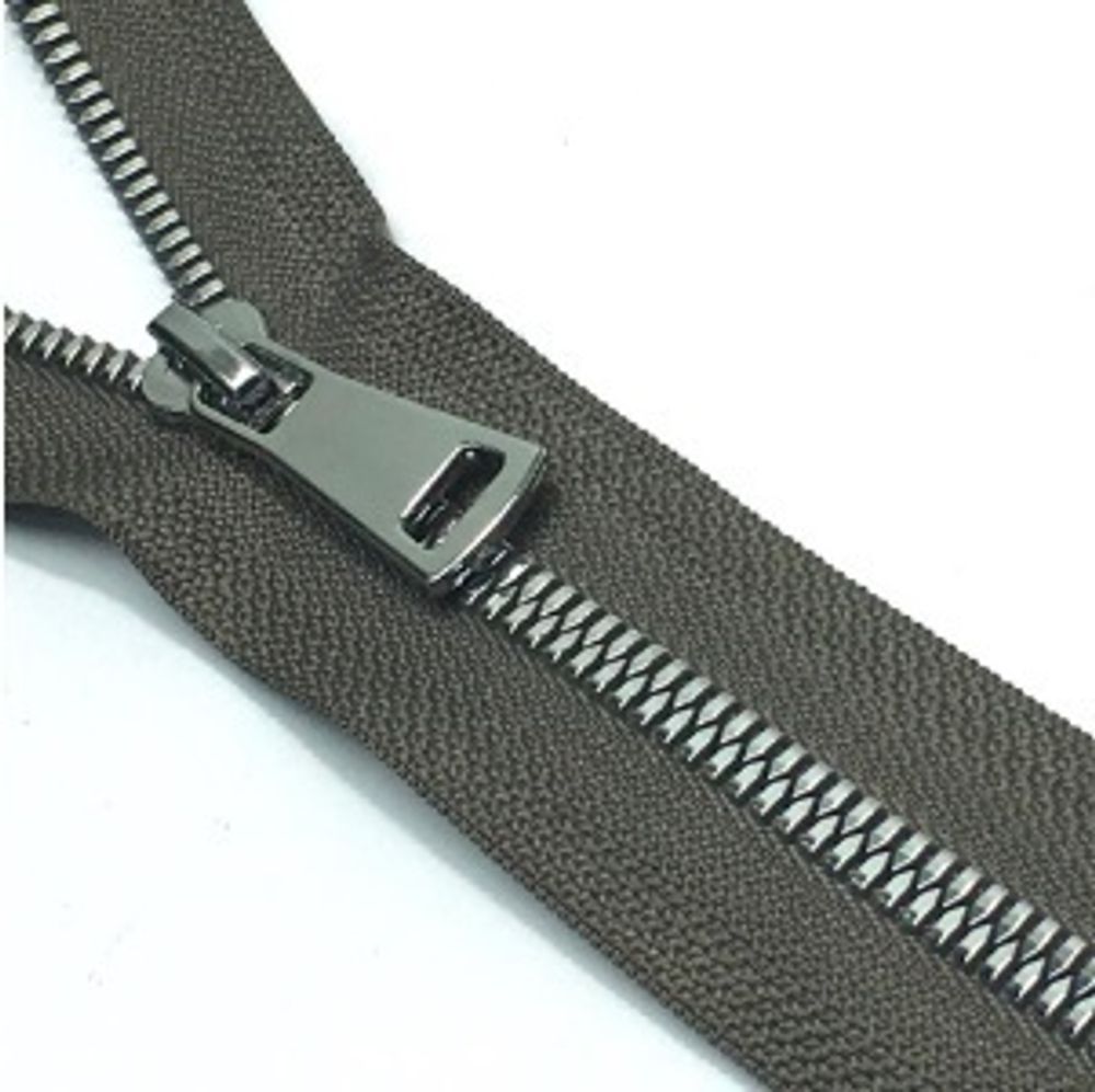 Молния трактор Т5 (5 мм) 2 зам., разъем., 75 см, никель, цв. D034 серый кварц, Mzipp Premium, 1 шт