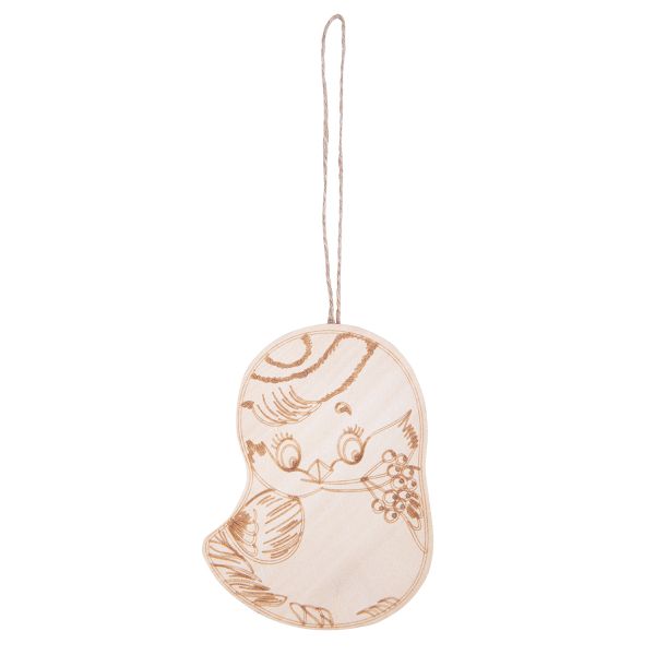 Заготовка из фанеры на подвесе с рисунком липа Птенец с рябиной, 9.8х7.5х1.4, ПР-49 Mr.Carving