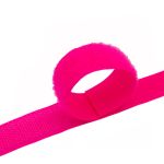 Лента контактная липучка (велкро) пришивная фасовка 20 мм / 25 см, 04 люм. розовый, /пара/, Hobby&Pro, кач."A" /TOS/