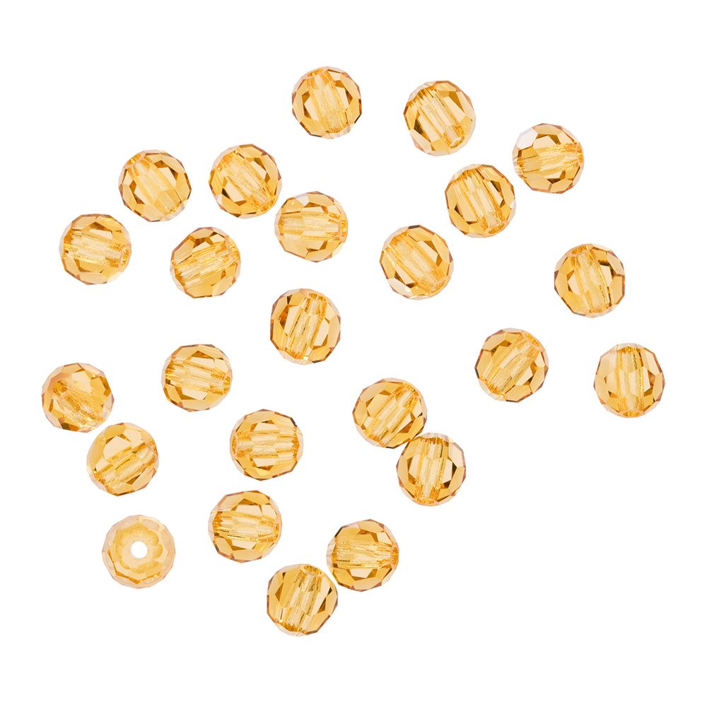 Бусины стекло ⌀4 мм, 24 шт, светло-коричневый/topaz, Preciosa 451-19-602