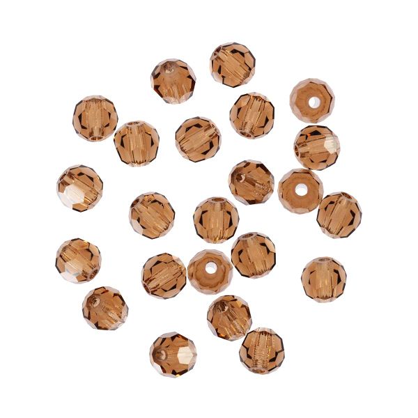 Бусины стекло ⌀3 мм, 24 шт, темно-коричневый/sm.topaz, Preciosa 451-19-602