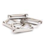 Рамка регулировочная металл литая с подвижной планкой 25 мм /31х21 мм, ⌀3 мм/, никель, 4 шт