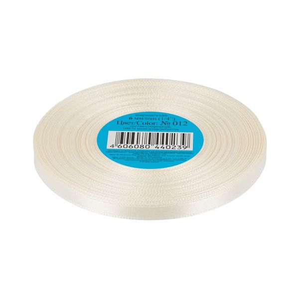 Лента атласная 1-сторонняя 6.0 мм / 33±2 метра, 012 бл.голубой, Gamma