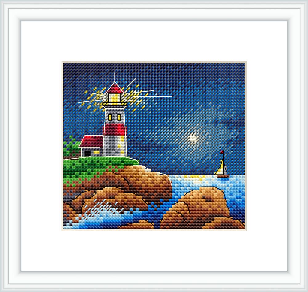 Набор для вышивания нитками МП Студия (Жар-птица), Лунная ночь 11х10 см