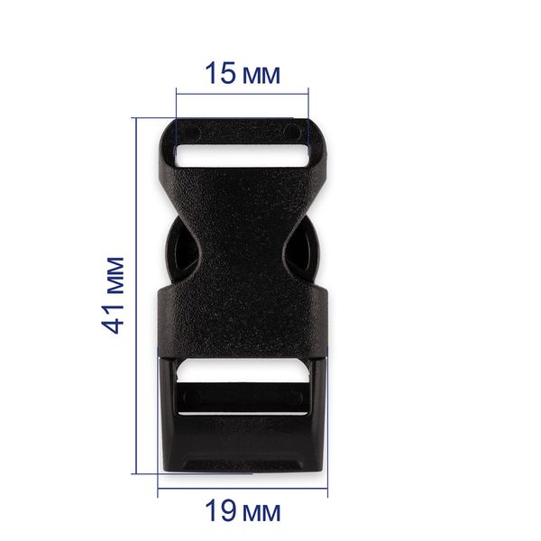 Фастекс (пряжка трезубец) пластик 15 мм, 100 шт, черный, Gamma SB04