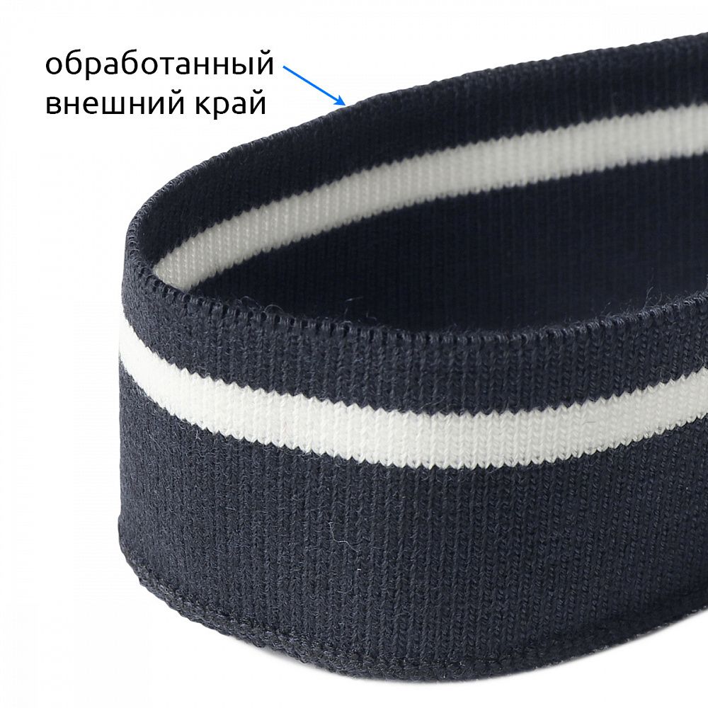 Подвяз (довяз) трикотажный 3.5х80 см, т.синий с белой полосой, 100% п/э, 5 штук