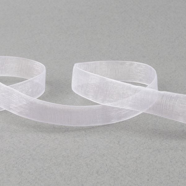 Лента капроновая (органза) 15.0 мм / 22.8±1 метра, 001 белый, Blitz OR-15