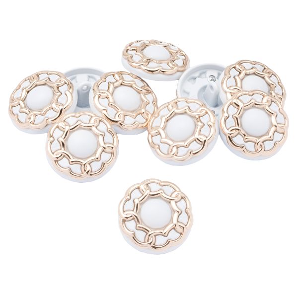 Пуговицы на ножке 36L=23 мм, металл, GD.White (золото-белый), 10 шт, MP13