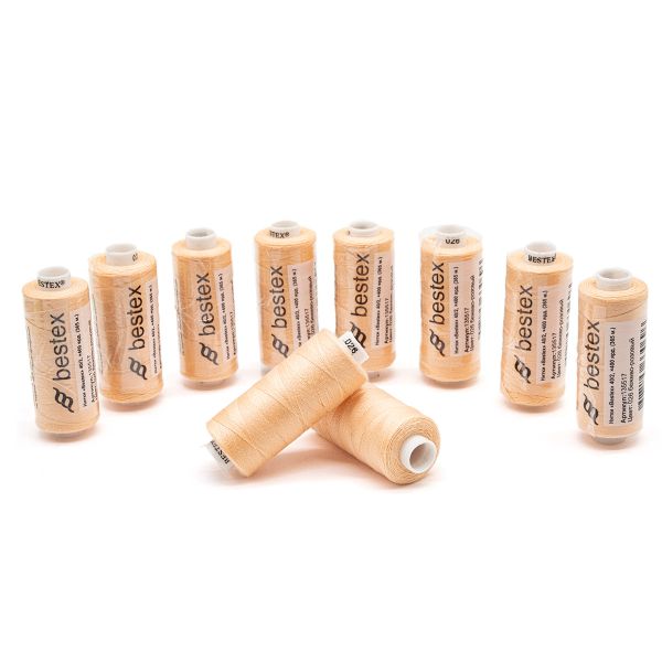 Нитки швейные бытовые Bestex 40/2, 365 м (400 ярд) / 10 кат., 026 абрикосовый щербет