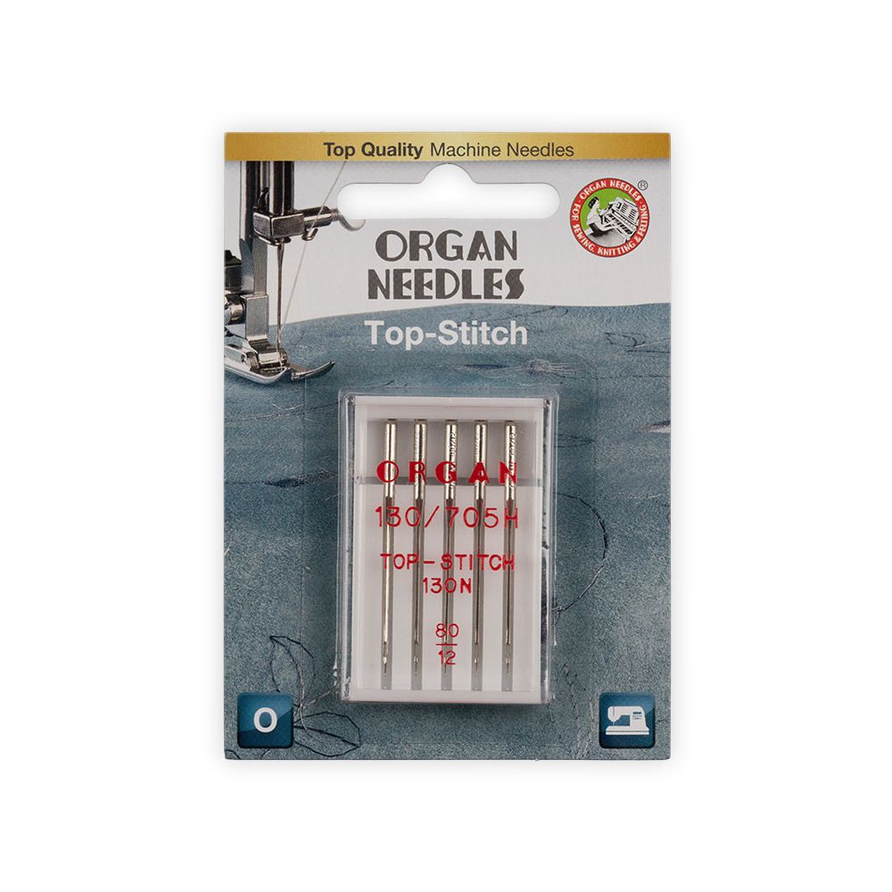 Иглы для бытовых швейных машин Organ Top-stitch, 5 шт, 5600080BL 80