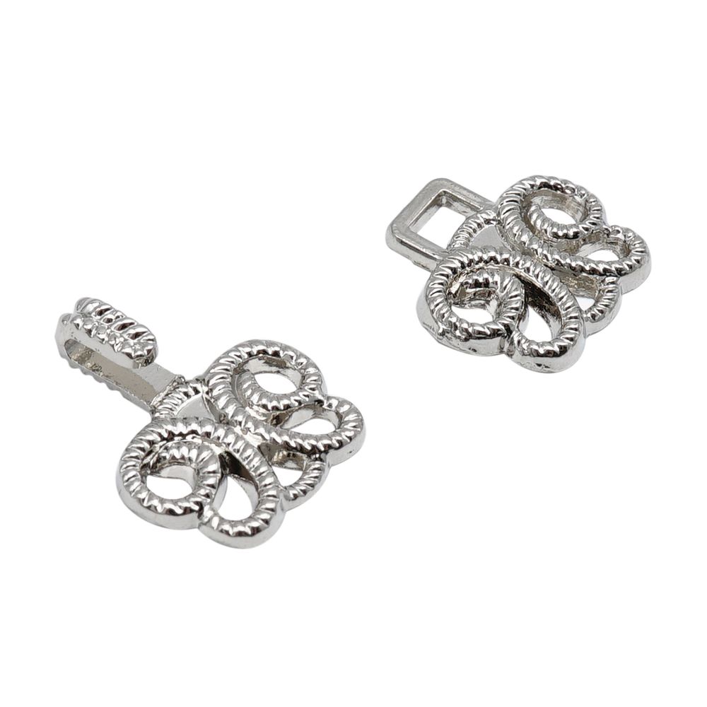 Крючки пришивные декоративные 25х14 мм, nickel, 10 шт