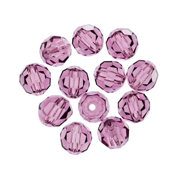 Бусины стекло ⌀6 мм, 12 шт, фиолетовый/amethyst, Preciosa 451-19-602