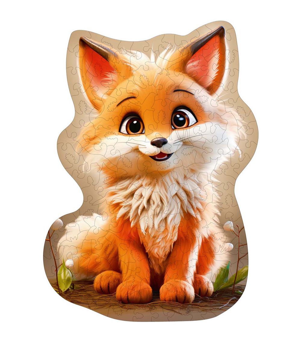 Пазл фигурный деревянный Веселый лисенок 154 элементов, Фрея PZLF-013