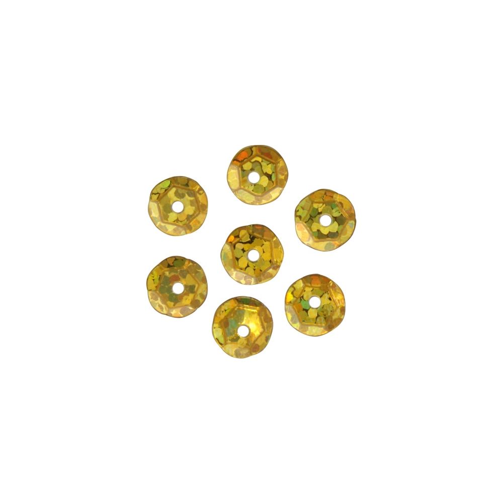 Пайетки граненые 6 мм, упак. 10 гр, Астра, А20 золото голограмма, уп.10 шт
