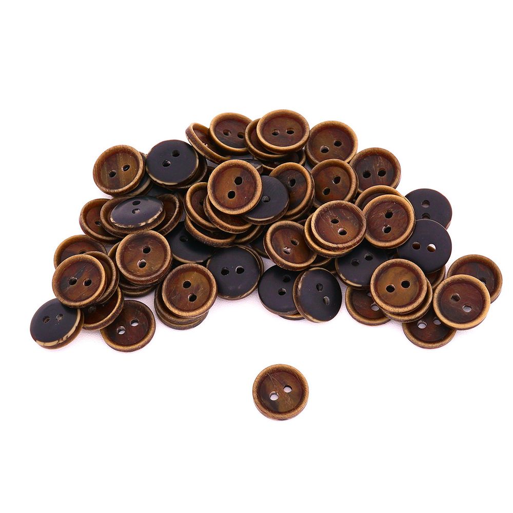 Пуговицы 2 прокола 18L=11 мм, col.05 коричневый, 72 шт, CN2847
