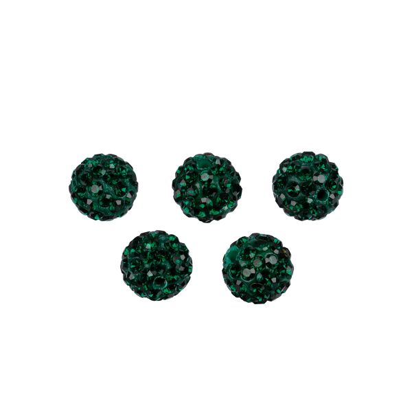 Бусины пластик ⌀10 мм, 5 шт, №18 изумрудный, Zlatka BWM-10