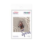 Набор для вышивания нитками Panna Живая картина JK-2366, Брошь. Конь Юлий, 5х6.5 см