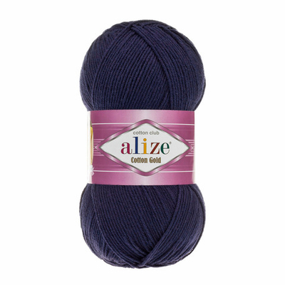 Пряжа Alize (Ализе) Cotton Gold / уп.5 мот. по 100 г, 330м, 058 темно-синий A