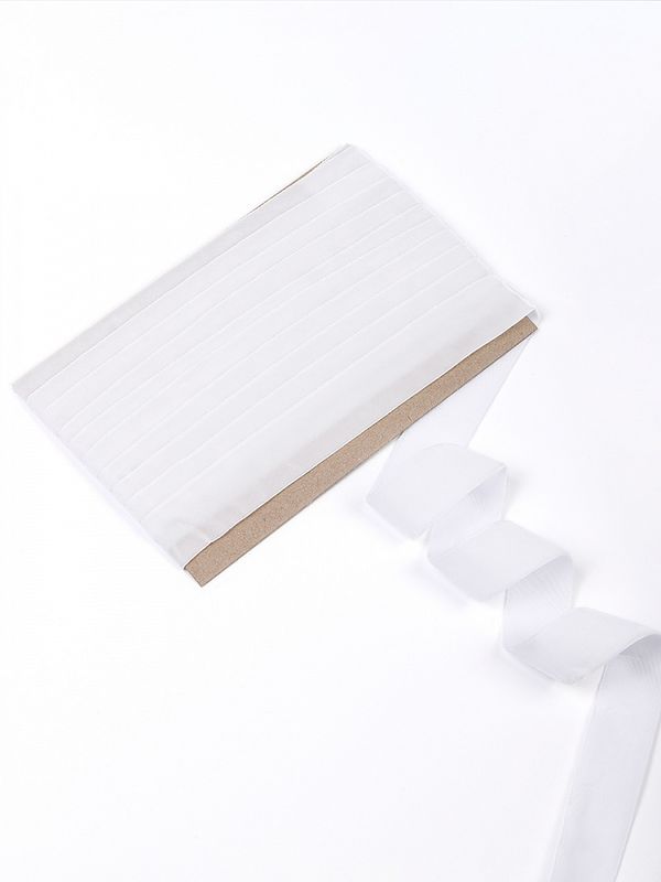 Лента бархатная (тесьма) 15.0 мм / 5 метров, LB2502 нейлон, цв.белый