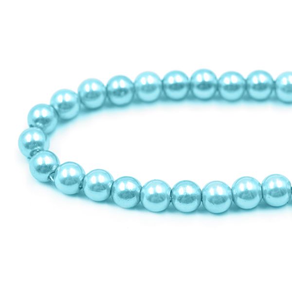 Бусины пластик (жемчуг) ⌀6 мм, 25 г, Astra&Craft, 029 NL бирюза