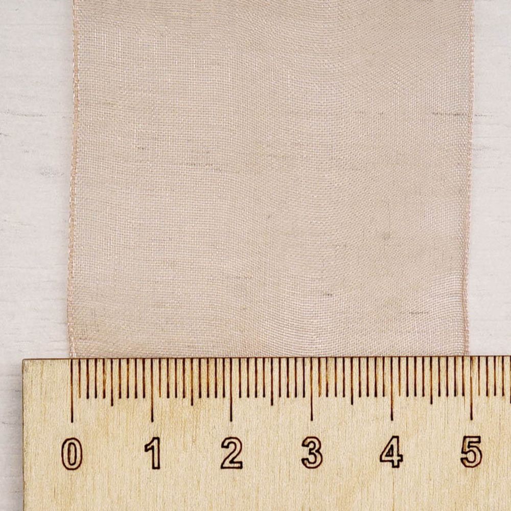 Лента капроновая (органза) 50.0 мм / 22.86±1 метров, 39 бежевый