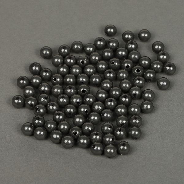 Бусины пластик (перламутр) ⌀10 мм, цв.029 серый, уп.500г (960 шт), Magic4Hobby