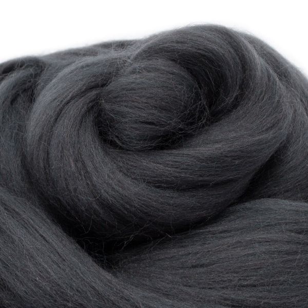 Шерсть для валяния мериносовая тонкая 100%, 100г, 585 графит