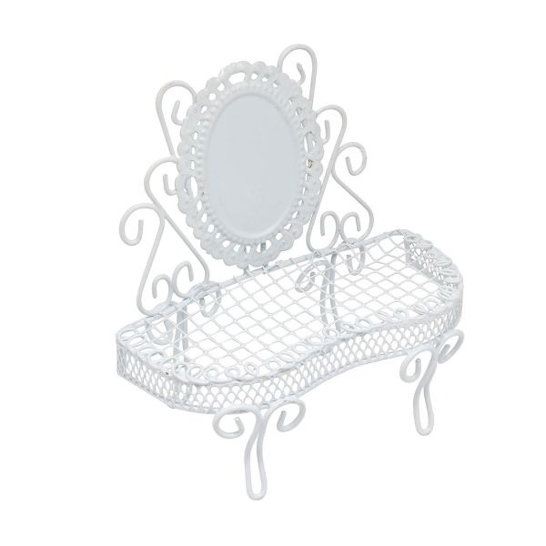 Миниатюра кукольная: Металлический туалетный столик, белый 9,8х4х11см, Астра