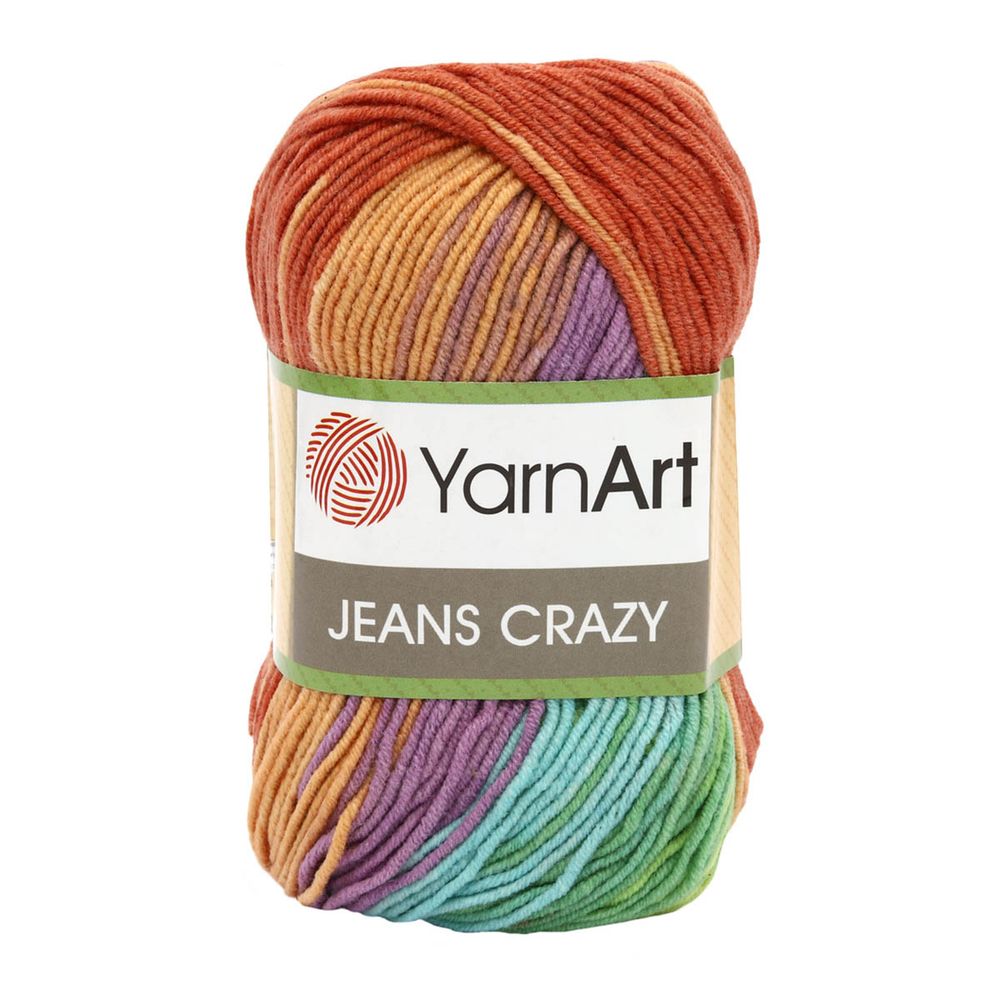 Пряжа YarnArt (ЯрнАрт) Jeans Crazy / уп.10 мот. по 50 г, 160м, 8202 секционный