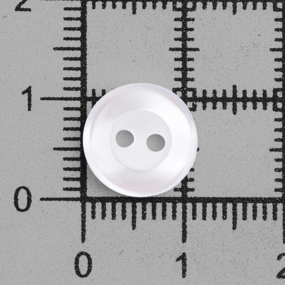 Пуговица 18L (11мм) 2 прокола, пластик (белый), БС1743, 12 шт