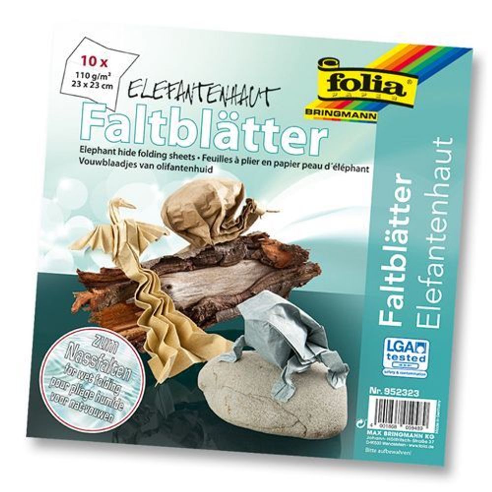 Бумага Elephant для оригами с увлажнением, 110 гр/м², 23х33 см, 10 листов, Folia /TOS/