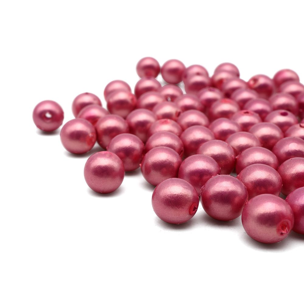 Бусины пластиковые жемчужные с покрытием 8 мм, АВ, 25гр Astra&amp;Craft, цв. 36 розовый