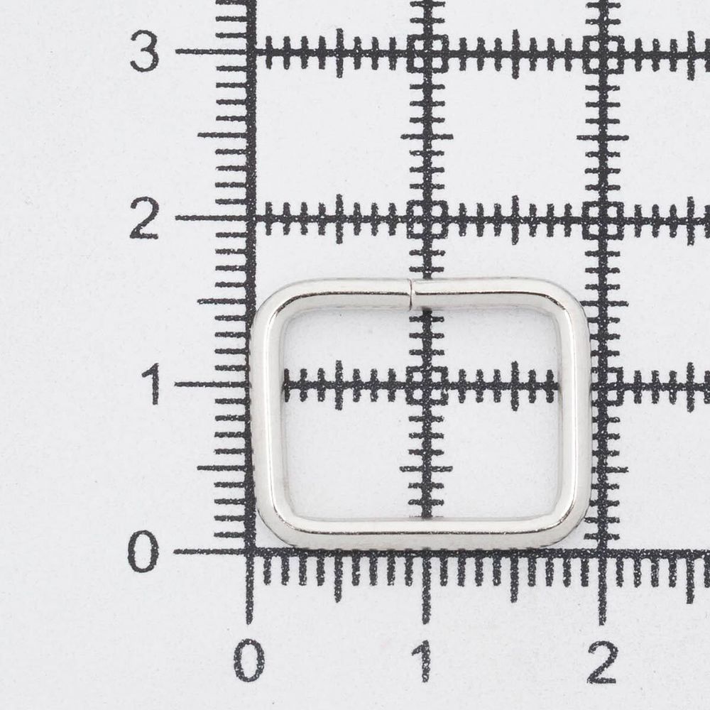Рамка прямоугольная металл 15.5 мм /19.3х16.2 мм, ⌀1.9 мм/, никель, 100 шт, 2AR030