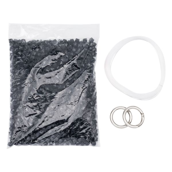 Набор для плетения сумки из акрил. бусин в цвете, граненый куб, 10мм, Astra&Craft (672 черный)