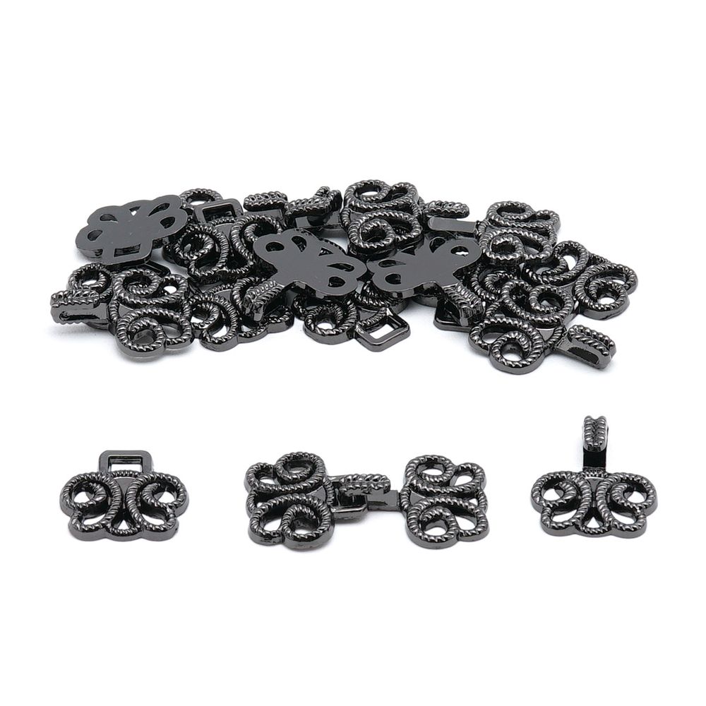 Крючки пришивные декоративные 25х14 мм, pewter, 10 шт