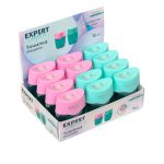 Точилка пластиковая с контейнером, 2 отверстия 12 шт, в ассортименте, Expert Complete ECSH-07