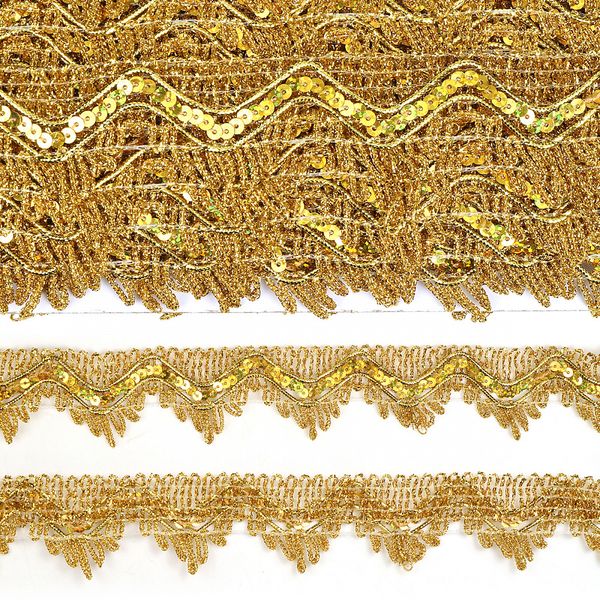 Тесьма отделочная 40 мм, 13-2265 цв.золото уп.13.71м