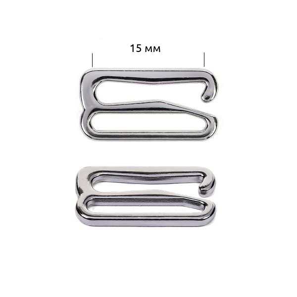 Крючки для купальника металл 15.0 мм, никель, 1000 шт