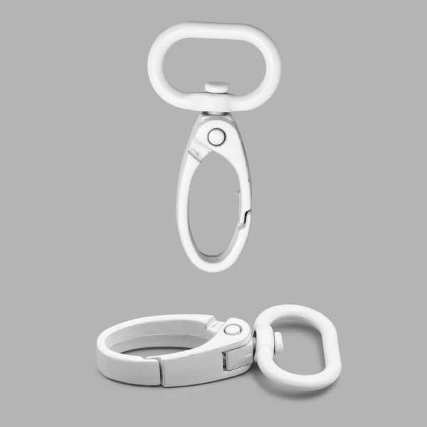 Карабин металл 20.0 мм (47х25 мм), белый лак, ГУ12849, 4 шт