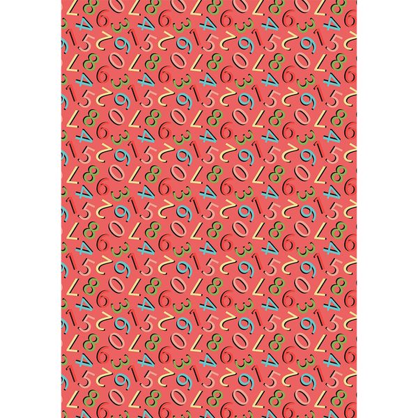 Ткань для пэчворка Peppy Грамотейка, рулон 112 см / 5 метров, ГР-07 цифры красный, Peppy